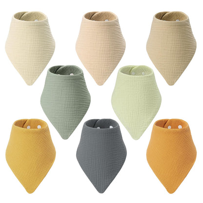 8-Pack Muslin Baby Bibs for Drooling and Teething