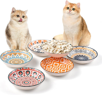 Cat Food Bowl, 8 Pack Ceramic Cat Dishes for Food & Water, Kitten Bowls Set