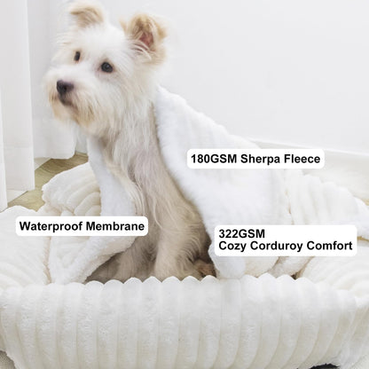 Waterproof Dog Blanket Soft Pet Cat Blanket 40x30 in Cream