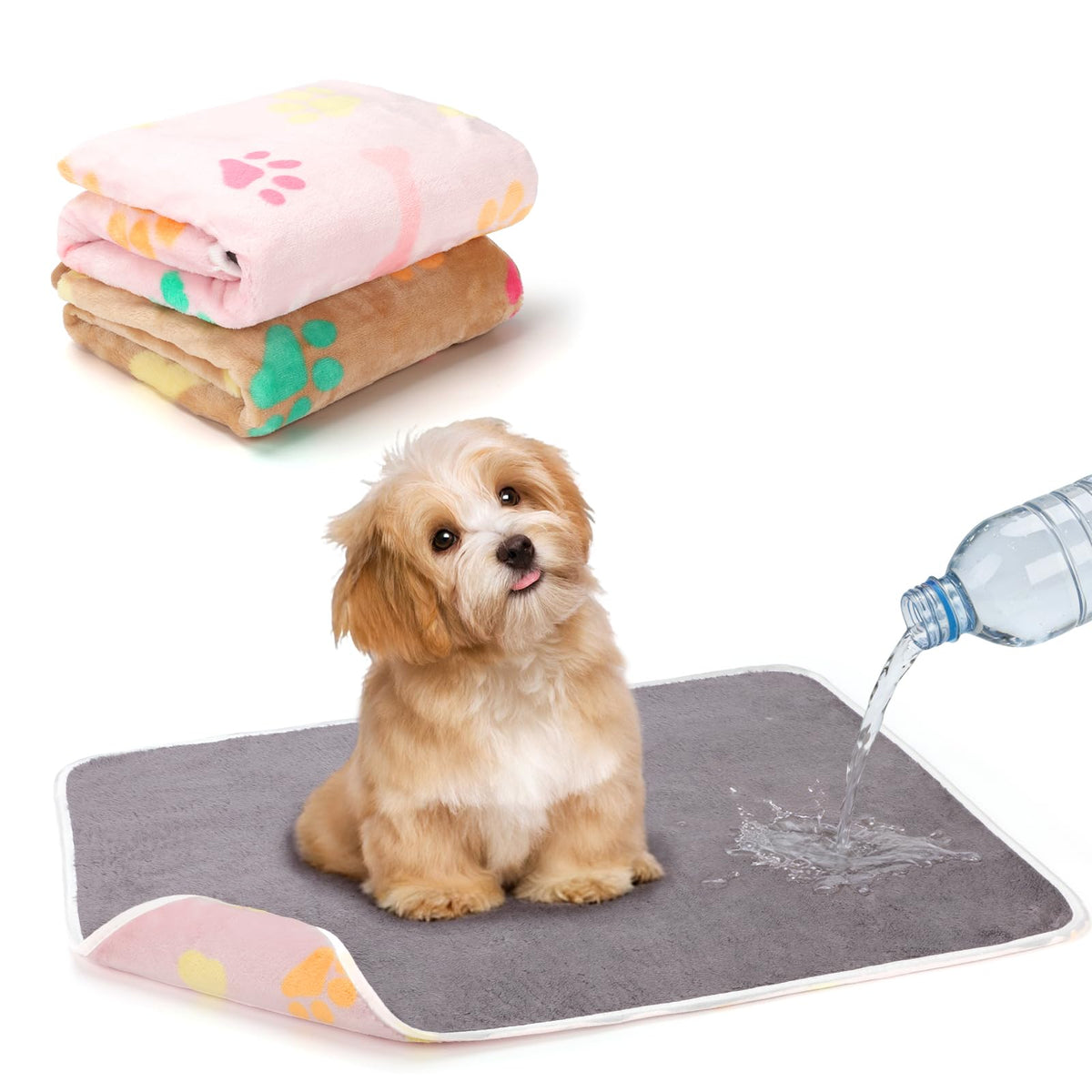 YUEPET 2 Pack Puppy Waterproof Blankets for Small Dogs, Dog Blanket 23"x16"
