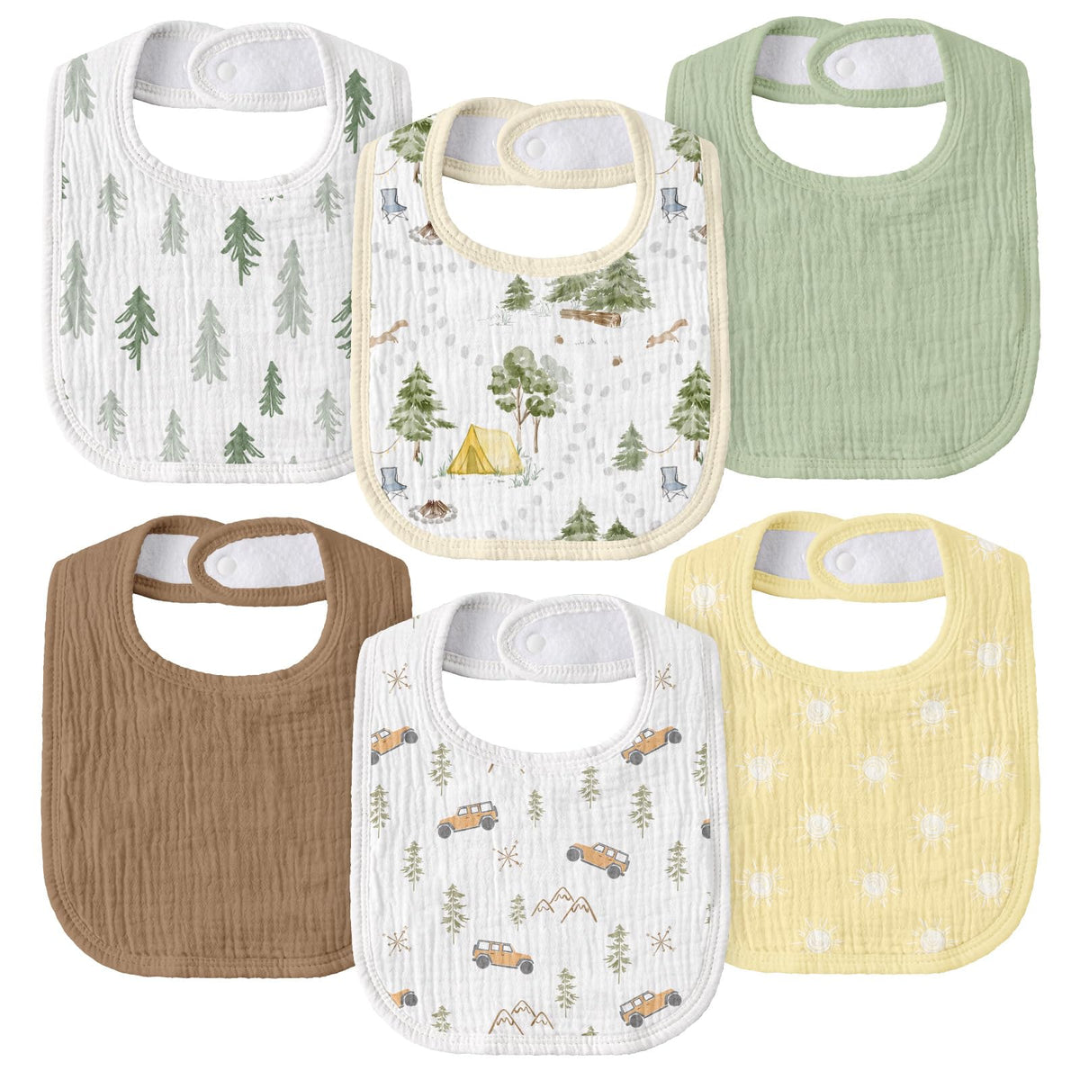 Muslin Bibs for Baby Girl, Adjustable Fit for Drooling and Teething Toddler