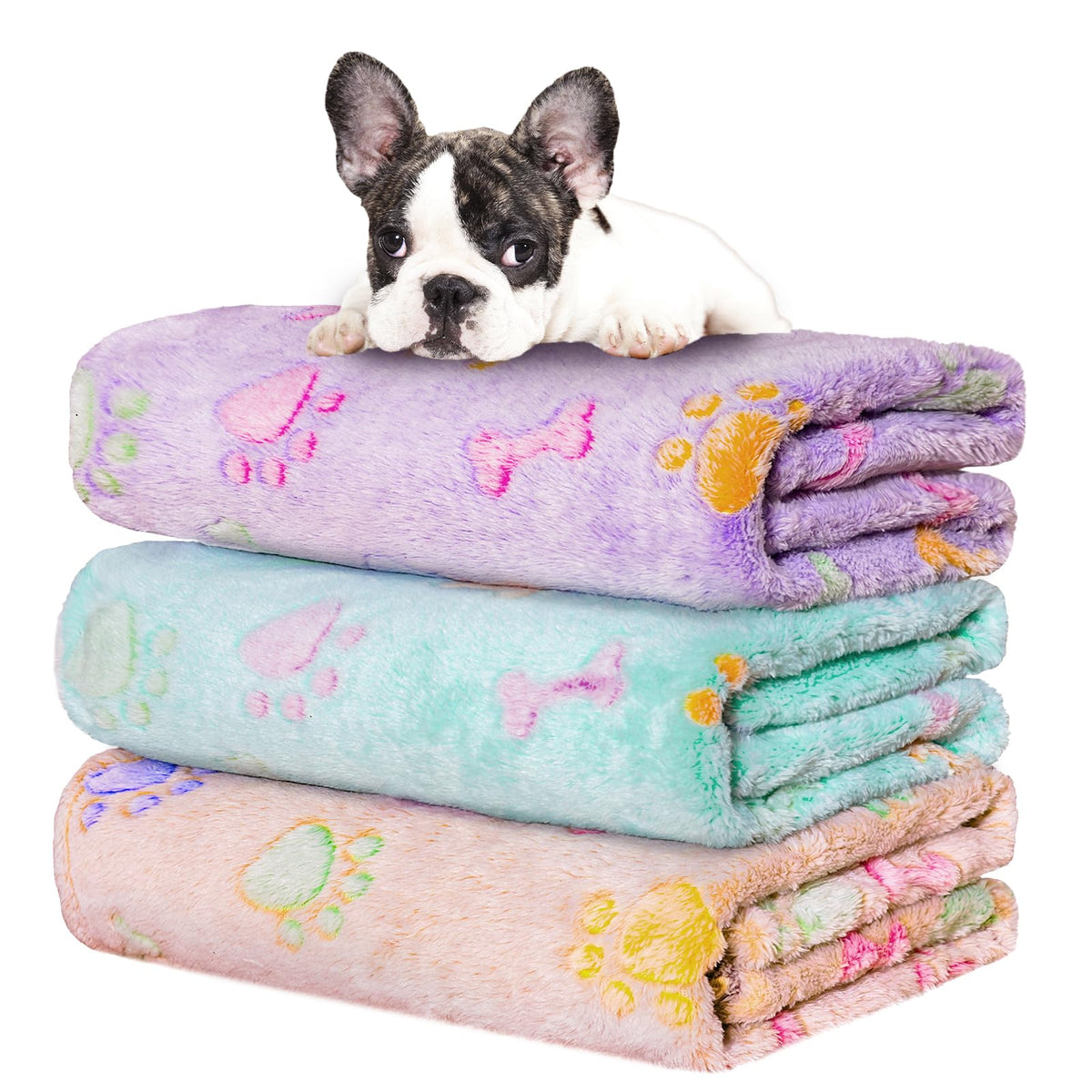 Rezutan Blanket for Large Dogs & Cats Soft Reversible Cute Paw 40"x31"