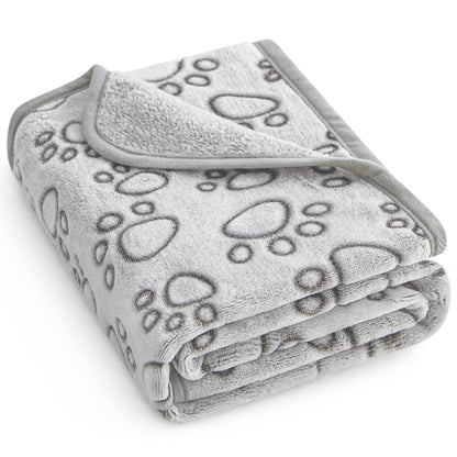 Stuffed® Premium Soft Dog Blanket Washable, 40"x32" Cat Blanket for Indoor Cats Large Medium Small Dog Puppy Essentials (Grey)