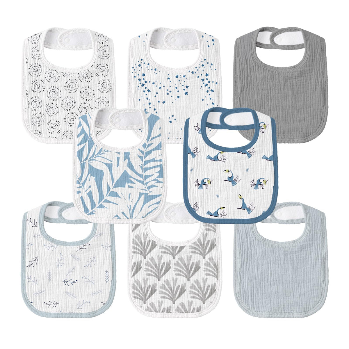 Muslin Bibs for Baby Girl, Adjustable Fit for Drooling and Teething Toddler