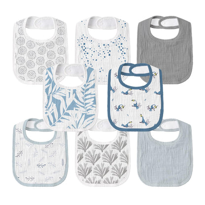 Muslin Bibs for Baby Girl, Adjustable Fit for Drooling and Teething Toddler