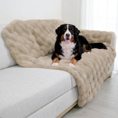 Paw Inspired Waterproof Dog Blanket, 32x24 Inch Size, Beige