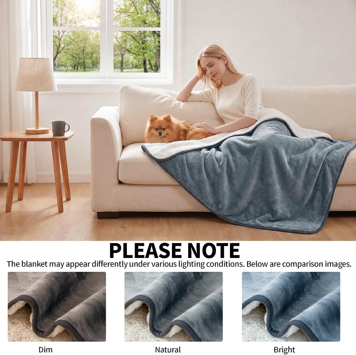 Sunheir Waterproof Blanket for Couch Bed, Soft Pet Blanket Leakproof, Grey