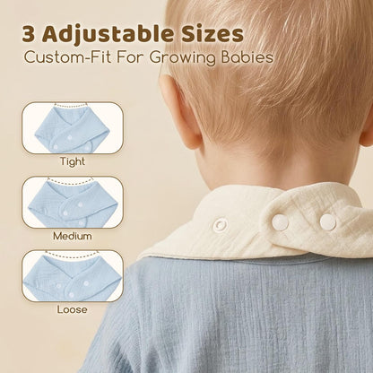 8-Pack Muslin Baby Bibs for Drooling and Teething