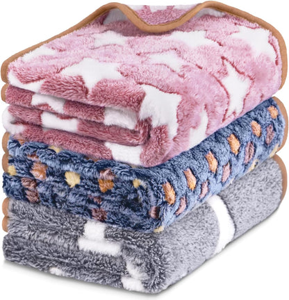 3 Pcs Dog Blanket Super Soft Pet Puppy Blankets Calming Dog Blankets for Small, Medium Large Dogs Warm Sleep Mat Washable Dog Blanket for Puppy Cat (42"×30")