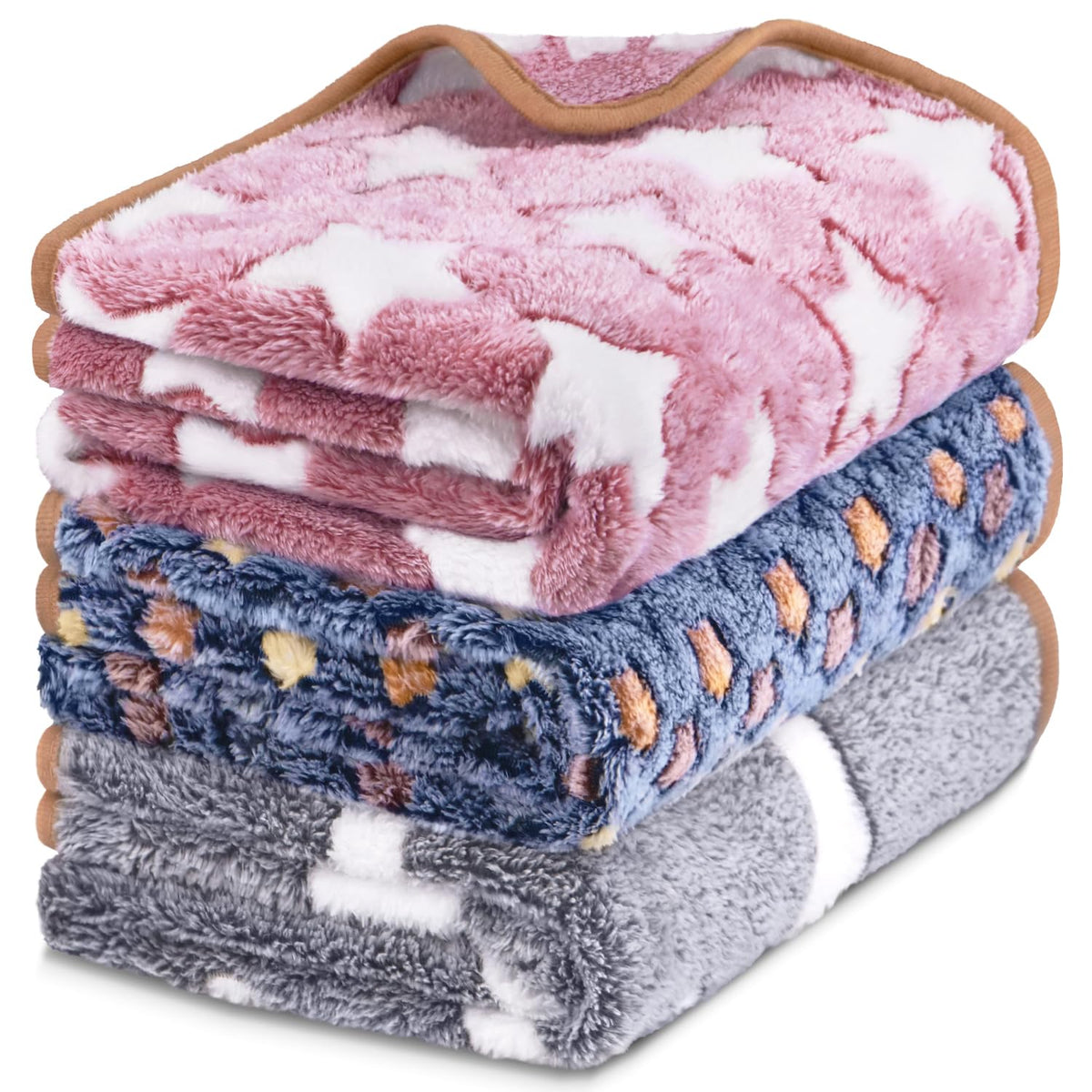 3 Pcs Dog Blanket Super Soft Pet Puppy Blankets Calming Dog Blankets for Small, Medium Large Dogs Warm Sleep Mat Washable Dog Blanket for Puppy Cat (42"×30")