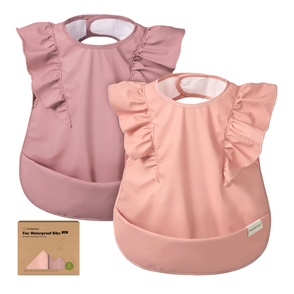 KeaBabies Waterproof Bibs for Baby Girl,Boy, 2-pk Lightweight (Pets & Paws)