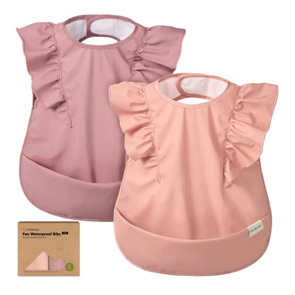KeaBabies Waterproof Bibs for Baby Girl,Boy, 2-pk Lightweight (Pets & Paws)