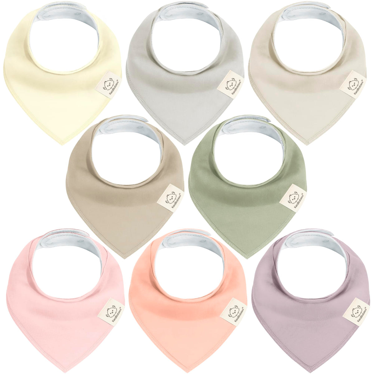 KeaBabies 8pk Organic Baby Bandana Bibs for Drooling Teething, Pets & Paws