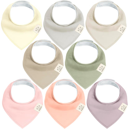 KeaBabies 8pk Organic Baby Bandana Bibs for Drooling Teething, Pets & Paws