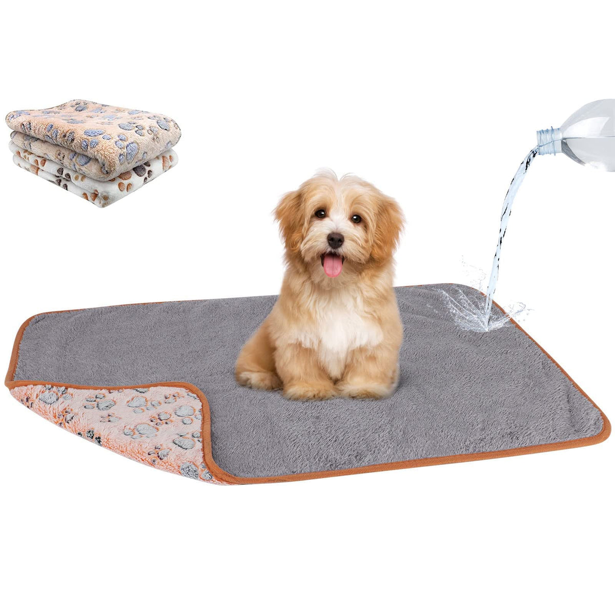 YUEPET 2 Pack Puppy Waterproof Blankets for Small Dogs, Dog Blanket 23"x16"