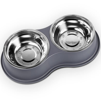 Epetslove Stainless Steel Dog Bowls Double Non-Slip Dog Water and Food Bowl