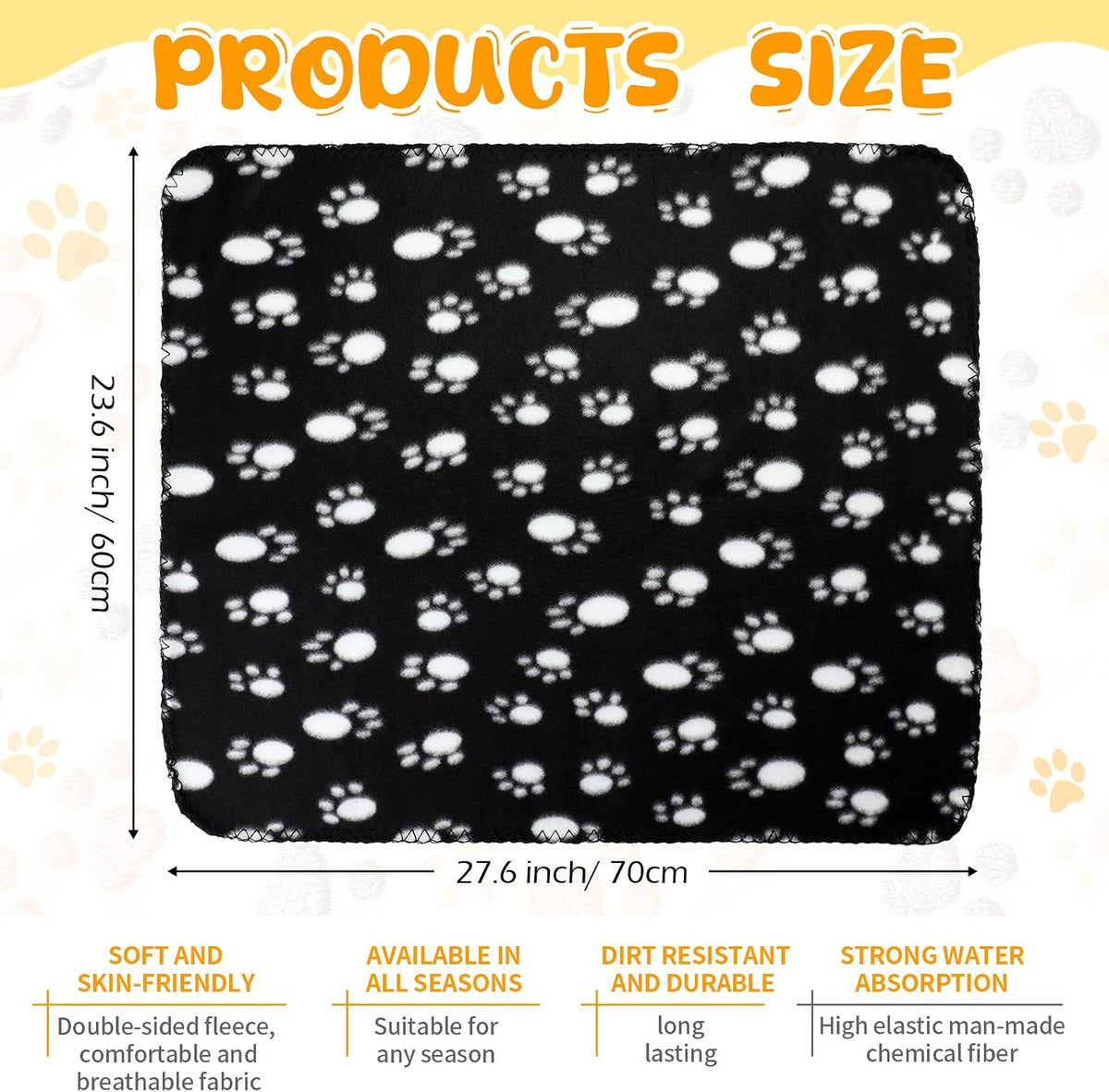 Tatuo 10 Pcs Puppy Blanket for Dog Cat, 24 x 28 Inch, Cool Color