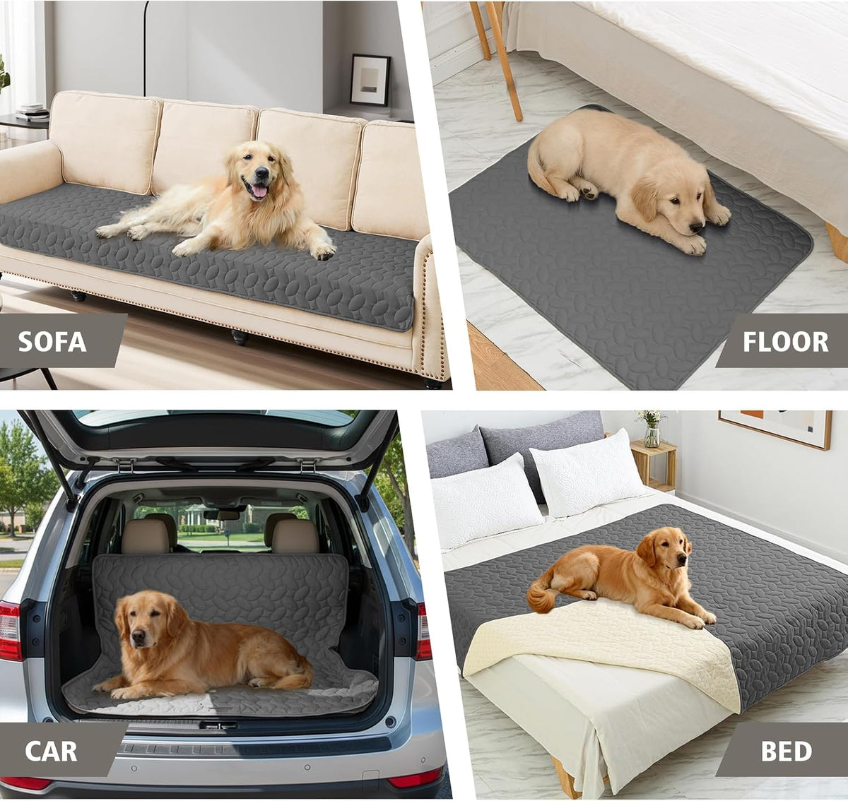 Ameritex Pet Bed Cover Dog Bed Blanket for Sofa and Furniture Waterproof New Pattern Design (52x82 Inch, Dark Grey)