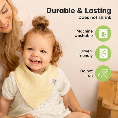8-Pack Muslin Baby Bibs for Drooling, Teething Bandana Bibs 0-36M (Mirage)