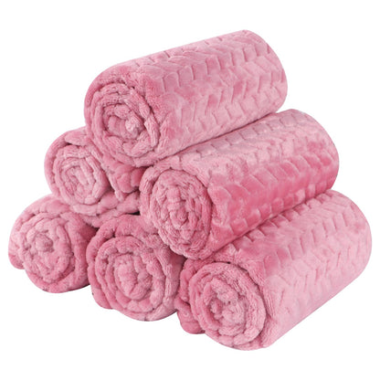 BVAGSS 6 Pack Small Dog Blanket, Super Soft Warm Pet Cover Blankets, Paw Print Puppy Fleece Flannel Blanket for Small Medium Dogs and Cats MW003