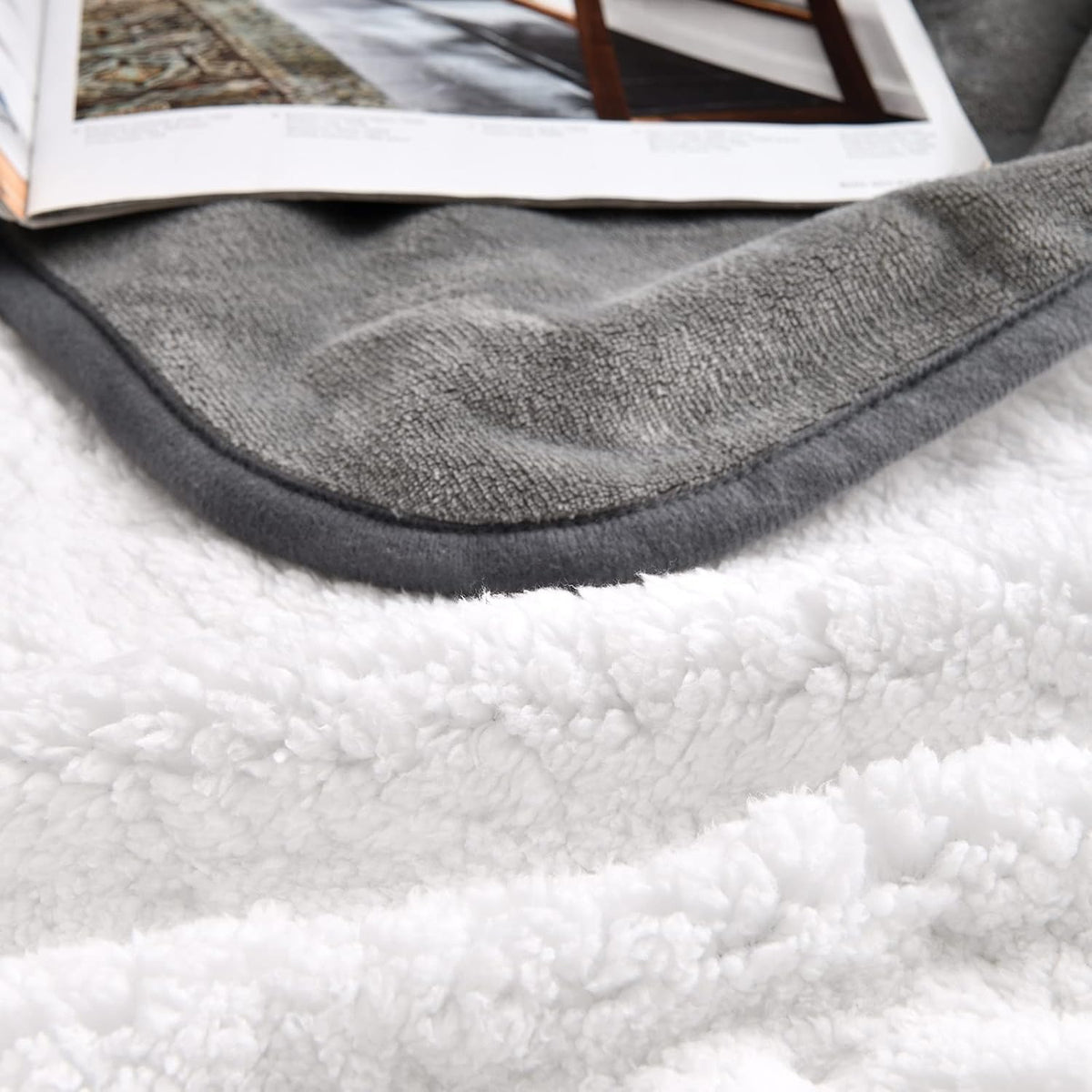 Soft Waterproof Blanket for Bed Couch Sofa, Grey, 50x60 inches