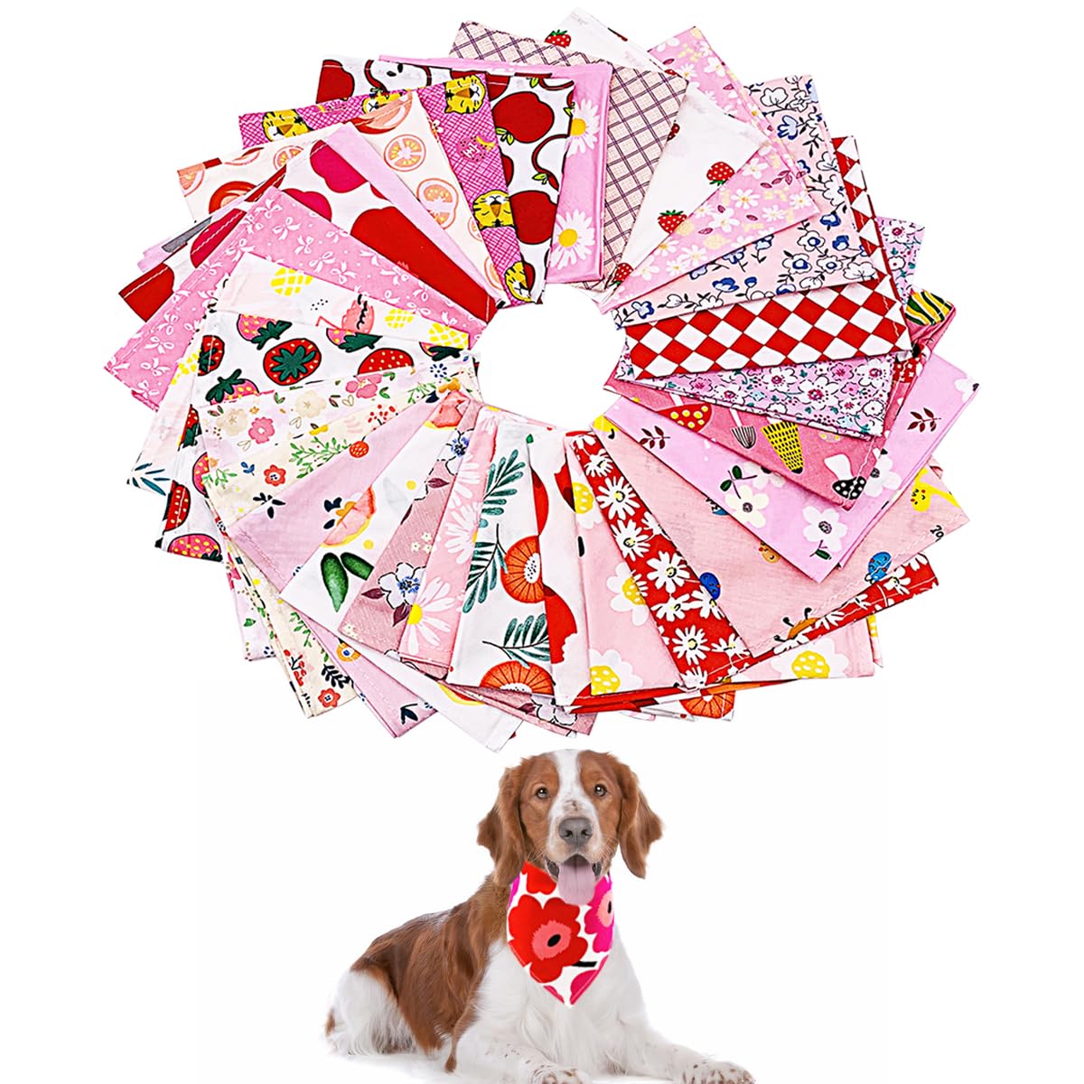 PET SHOW 50 Pack Boy Cotton Dog Bandanas Bulk for Small Dogs