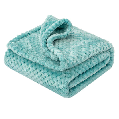 Warm Soft Fuzzy Dog or Cat Blanket, Plush Fleece Throws for Puppy, Kitten, Medium, Large Dogs - Blue (M/32" x 40")