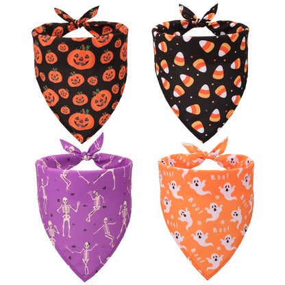 ADOGGYGO 4 Pack Dog Bandana Christmas Pet Scarf Triangle Bibs Kerchief Set Pet Christmas Costume Accessories Decoration for Large and X-Large Dogs (X-Large)