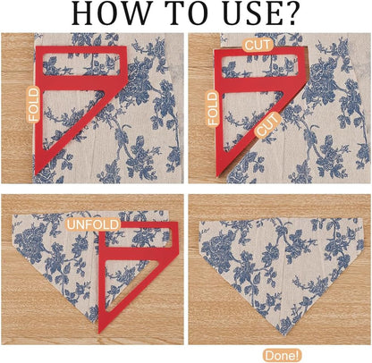 OLYCRAFT 4Pcs 4 Sizes Dog Bandana Sewing Template Set 5/5.5/6/7.5 inch Long Reversible Trapezoid Template Quilting Acrylic Quilting Template Stencil for Dogs Cats Pets Bib Bandana Headscarf Making