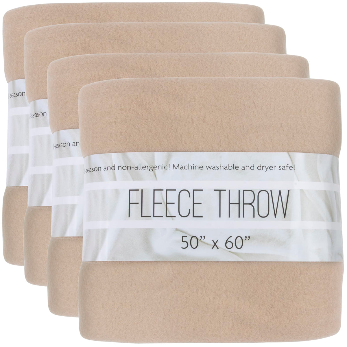 (24 Pack) Bulk Fleece 50x60 Throw Blankets for Wedding Favors, Homeless Women, Men, Homes, Bed, Sofa, Couch, Office, Pet Blankets, Travel | Soft Warm Lightweight Throw Blankets in Bulk (Black)