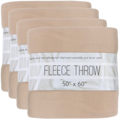 (24 Pack) Bulk Fleece 50x60 Throw Blankets for Wedding Favors, Homeless Women, Men, Homes, Bed, Sofa, Couch, Office, Pet Blankets, Travel | Soft Warm Lightweight Throw Blankets in Bulk (Black)