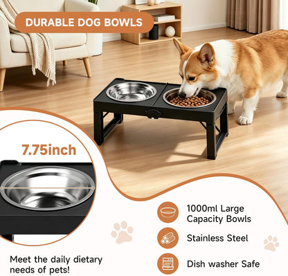 Black Elevated Dog Bowls Large Raised Dogs Bowl Stand Large/Medium Dogs