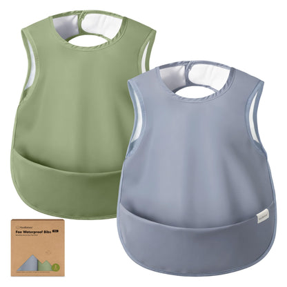 KeaBabies Waterproof Bibs for Baby Girl,Boy, 2-pk Lightweight (Pets & Paws)