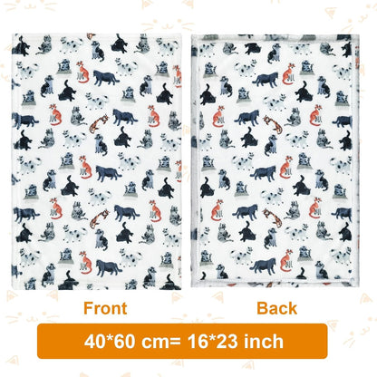 Cat Print Blanket for Indoor Cats Flannel, Kitten Throw Blankets, 16"x23"
