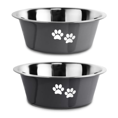 Stainless Steel Dog Bowls, Nonslip Rubber Bottom No Spill Proof Skid Metal Insulated Dog Bowls for Large Medium Small Breed Dogs (Pink, 3.6 Cups/29 OZ)