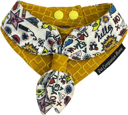 Adorable Adjustable Bib for Cats and Dogs – Pet Accessory to Prevent Food Debris from Splashing onto Fur (Yellow, XS)