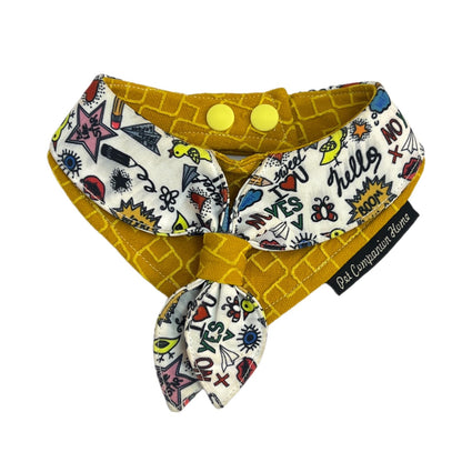 Adorable Adjustable Bib for Cats and Dogs – Pet Accessory to Prevent Food Debris from Splashing onto Fur (Yellow, XS)