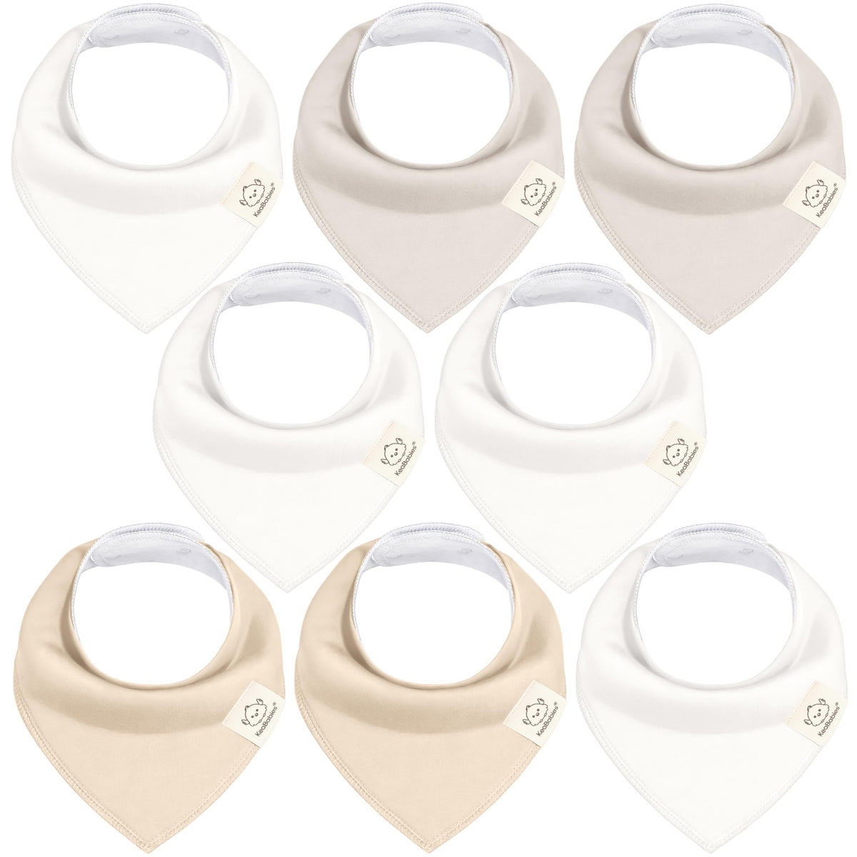 KeaBabies 8pk Organic Baby Bandana Bibs for Drooling Teething, Pets & Paws