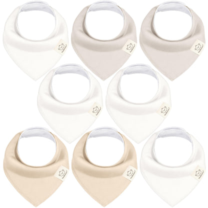 KeaBabies 8pk Organic Baby Bandana Bibs for Drooling Teething, Pets & Paws