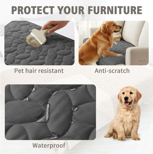 Ameritex Pet Bed Cover Dog Bed Blanket for Sofa and Furniture Waterproof New Pattern Design (52x82 Inch, Dark Grey)