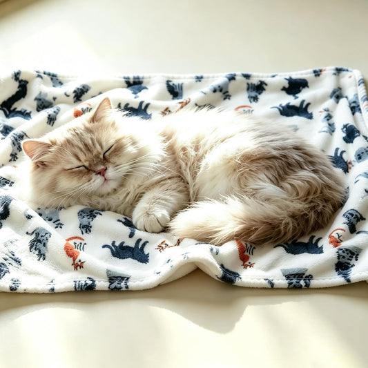 Cat Print Blanket for Indoor Cats Flannel, Kitten Throw Blankets, 16"x23"