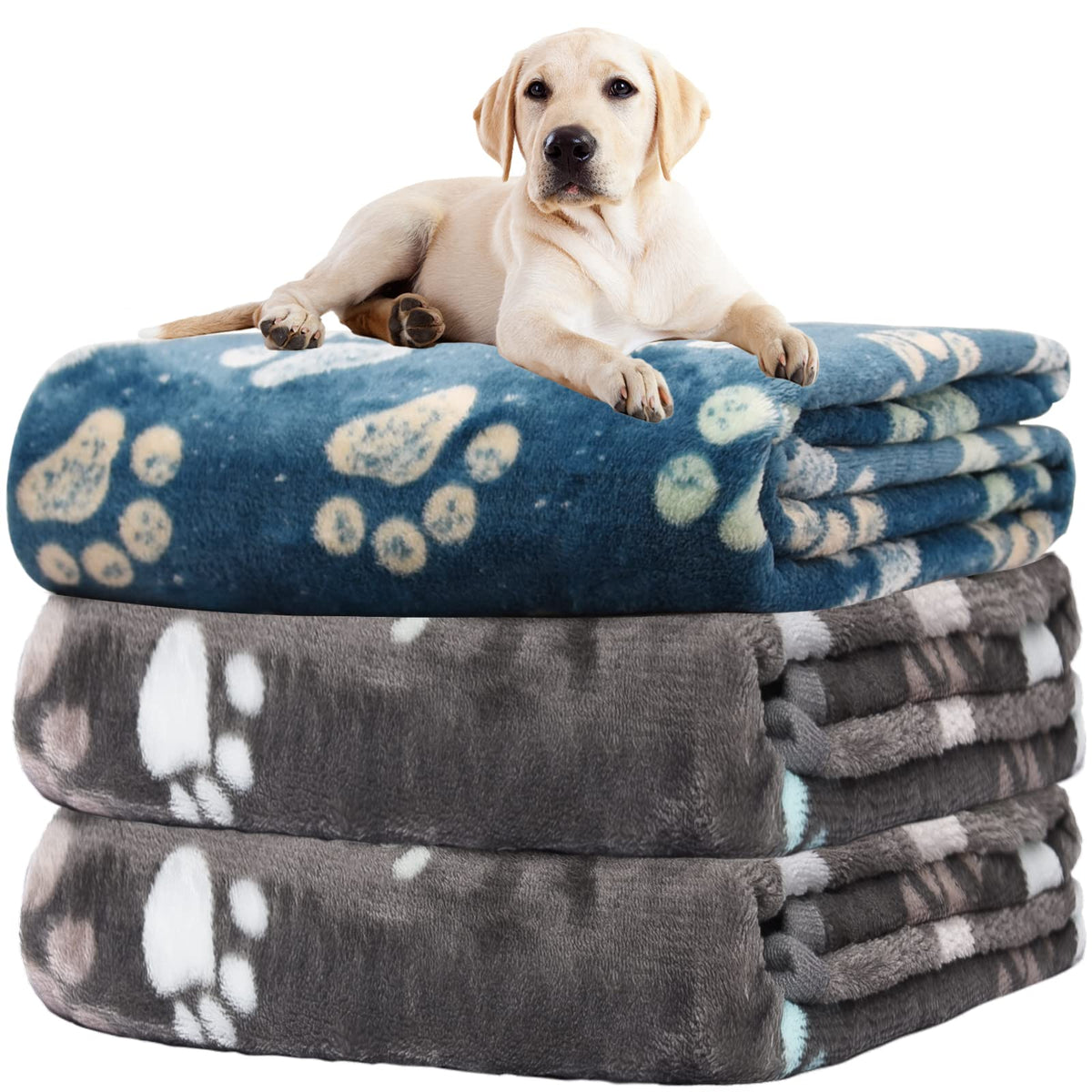 Rezutan Blanket for Large Dogs & Cats Soft Reversible Cute Paw 40"x31"