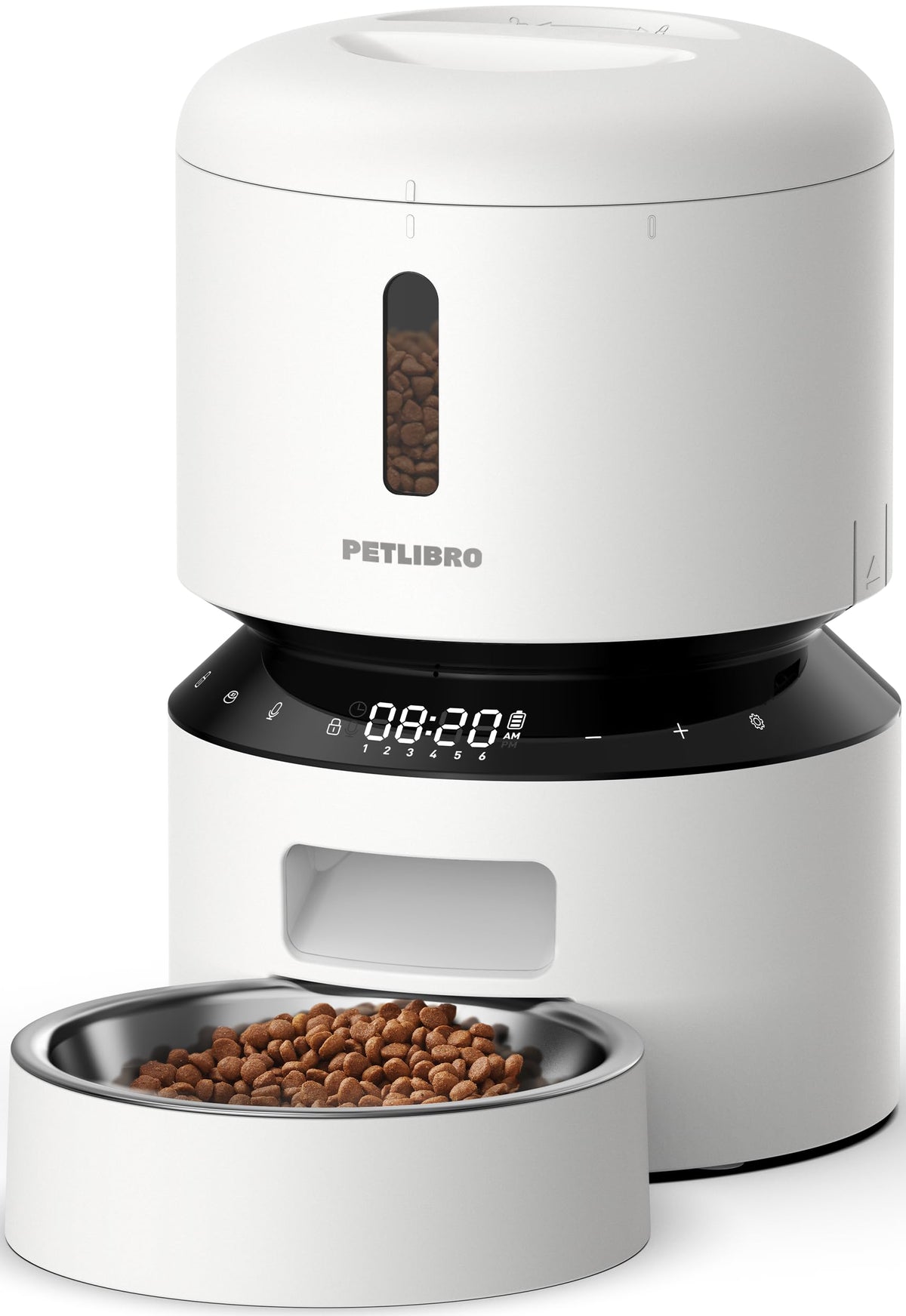 PETLIBRO Automatic Cat Feeder with Camera, 1080P HD & Night Vision, 5GHz/2.4GHz WiFi & Cam Smart Pet Feeder with App Control, 2-Way Audio, Motion Alerts for Cats & Dogs, Stainless Steel Single Tray