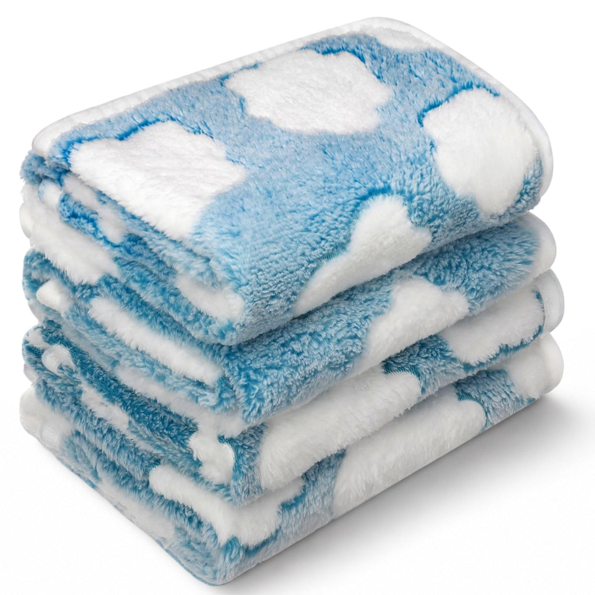 Tatuo 4 Pcs Fleece Dog Blankets for Puppy Cat, Mixed, 24 x 16 in, Paw