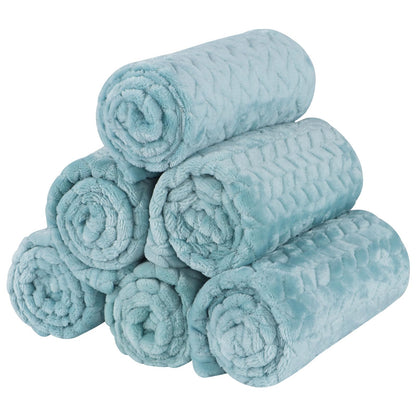 BVAGSS 6 Pack Small Dog Blanket, Super Soft Warm Pet Cover Blankets, Paw Print Puppy Fleece Flannel Blanket for Small Medium Dogs and Cats MW003