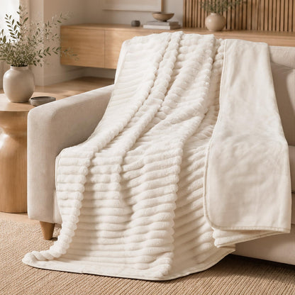 LOOBANI Waterproof Dog Blanket for Small Dogs, Pet Blanket, 25"x30", Cream