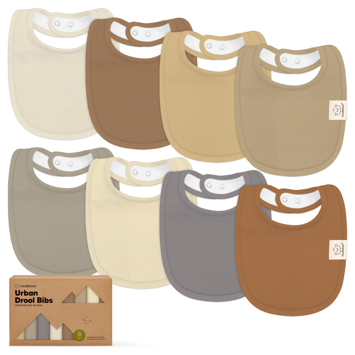 KeaBabies 8-Pack Organic Baby Bibs for Drooling and Teething (Pets & Paws)