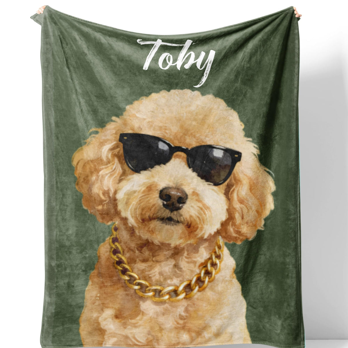 Custom Blanket with Pet Picture & Name, Personalized Photo Funny Cat Dog Face Throw Blanket, Printed Soft Warm Plush Fleece Customized Blanket for Couch Bed Sofa, Gifts for Dog Dad Mom Pet Lovers