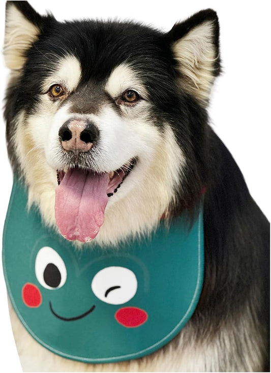 Dog Bandana Exquisite Printing Waterproof Cute Comfortable Upright Dog Drool Bib Adjustable Bib Handkerchief Accessories for Medium, Large and Extra-Large Dogs (XXL,Color 8)