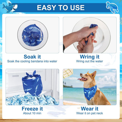 BEAUTYZOO Dog Cooling Bandana 4 Pack,Instant Ice Cooling Scarf for Large Dogs, Reusable Adjustable Cooling Neck Wrap, Chill Out Summer Bandanas for Dogs Heat Relief & Sunstroke Protection, Size XL